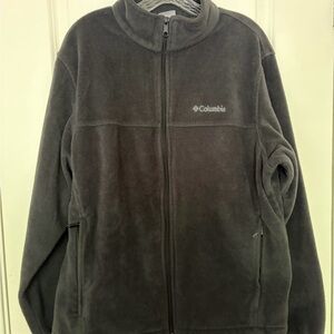 Columbia Dark Gray Fleece Jacket with Blue Accent